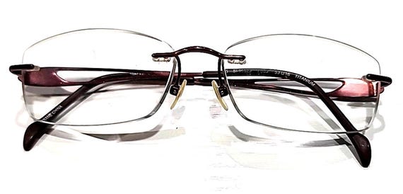 Stepper SI96523 F033 Red Rimless Rectangle Eyegla… - image 7
