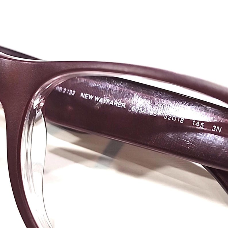 Gafas de sol Ray Ban RB2132 6054/85 New Wayfarer moradas, solo montura, 52-18, 145 imagen 8