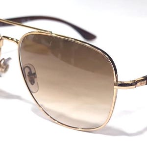 Ray Ban RB3683 001/51 Gold Metal Brown Gradient Sunglasses 56-15 135 Italy
