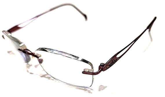 Stepper SI96523 F033 Red Rimless Rectangle Eyegla… - image 1