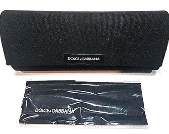 Dolce Gabbana Eyeglasses Sunglasses Case Black Flip Top W Cloth