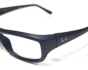 Ray Ban RB4119 601-s/71 Black Wrap Sunglasses Frame Italy