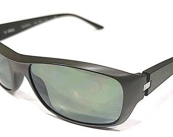 MIKLI Stark SH5007 Green Polarized Rectangle Wrap Sunglasses 58-17 140 Italy