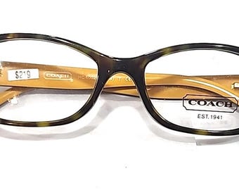 Coach HC6002 Celilia 5055 Small Tortoise Rectangle Eyeglasses 51-16 135