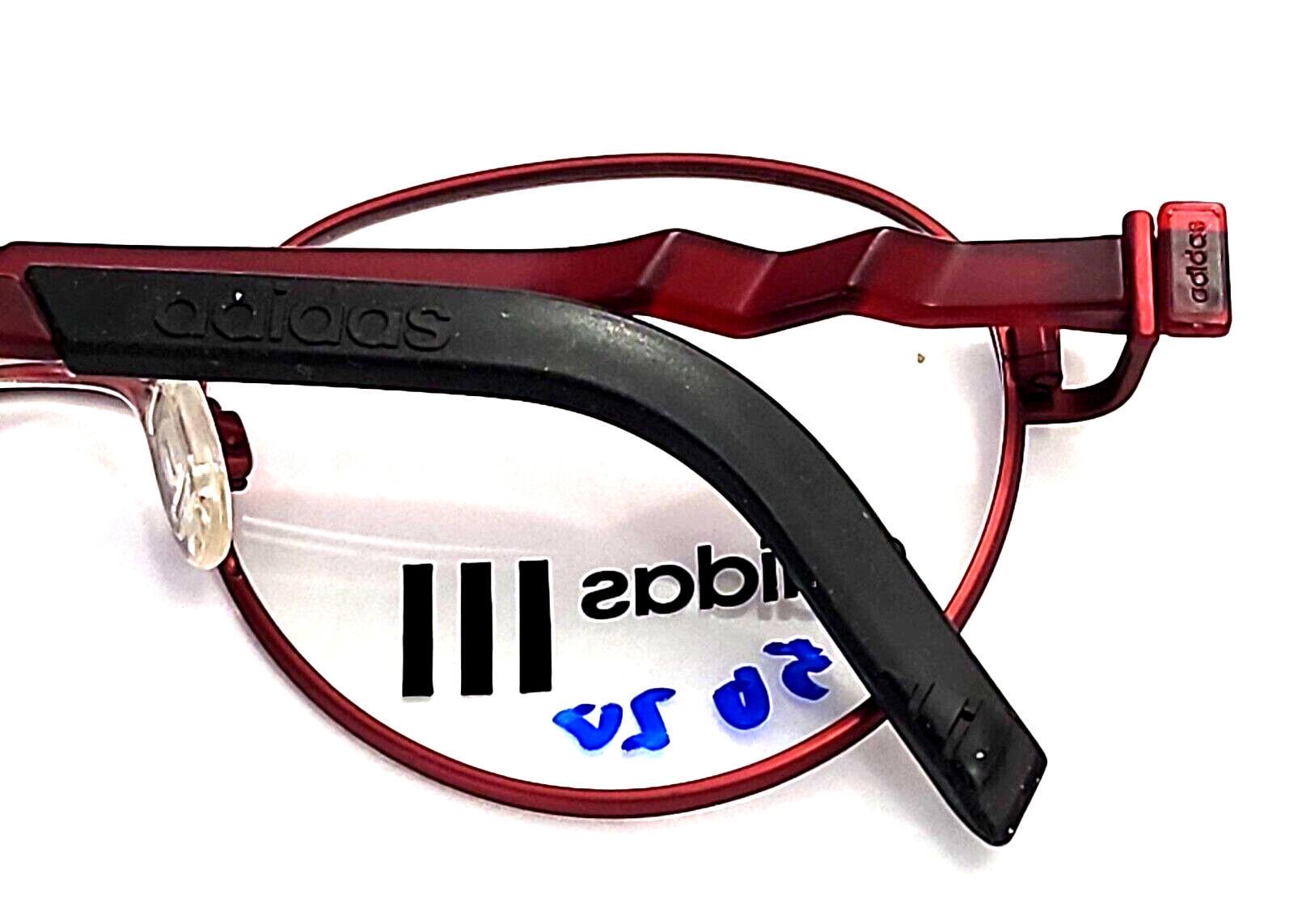 Adidas A702 6053 Red Metal Black Round Eyeglasses Frame 50