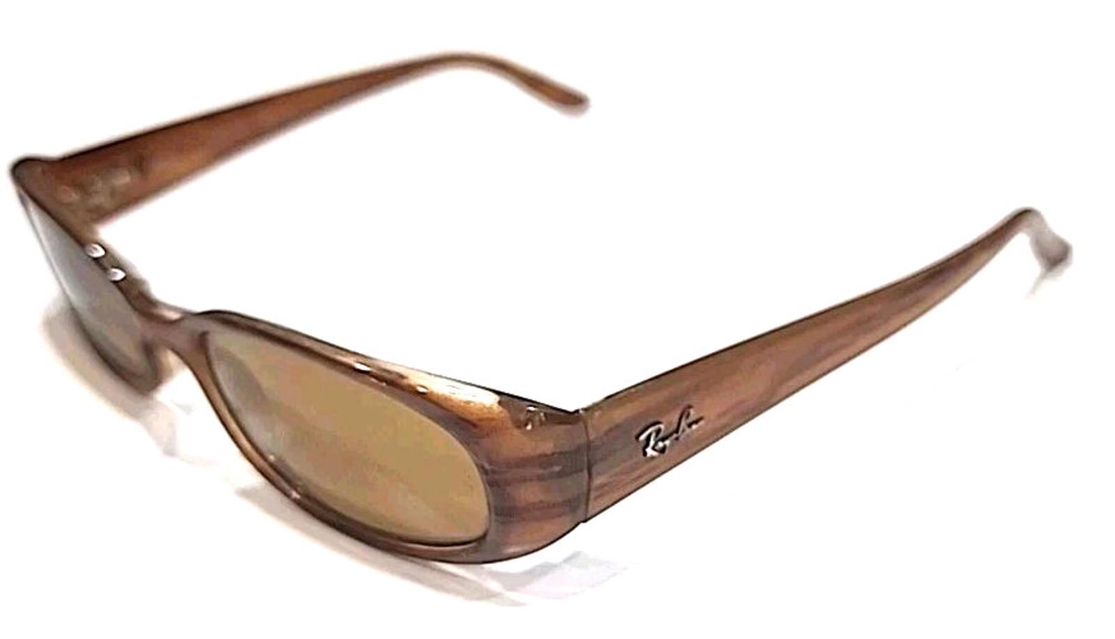 Ray Ban RB2129 938 Sidestreet Small Striped Brown Rectangle Sunglasses Italy
