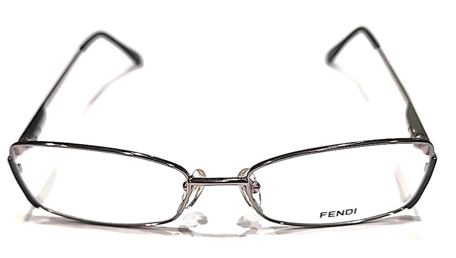 Fendi F960 030 Gunmetal Blue Rectangle Eyeglasses Frames 52-16 135