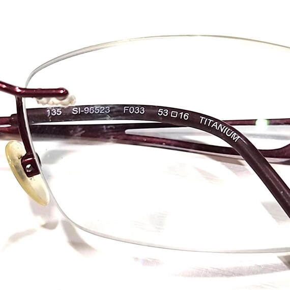 Stepper SI96523 F033 Red Rimless Rectangle Eyegla… - image 8