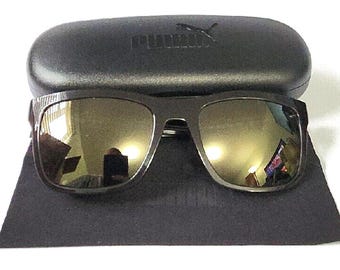 Gafas de sol cuadradas PUMA PU0071S 003 Downtown Brown, talla 54-20, 140, nuevo estuche de tela