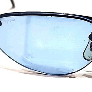 Ray Ban RB3155 006/7C Small Black Metal Blue Wrap Sunglasses 57-16 image 4