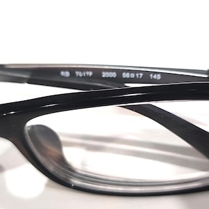 Ray Ban RB7017F 2000 Large Black Rectangle Eyeglasses Frame 56-17 145 Full Fit image 10
