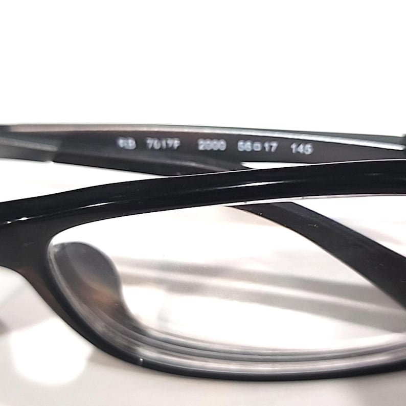 Ray Ban RB7017F 2000 Large Black Rectangle Eyeglasses Frame 56-17 145 Full Fit image 10