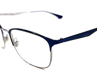 Gafas de sol Ray Ban RB6421 3041 con montura cuadrada de metal azul plateado, talla 54-18, 145