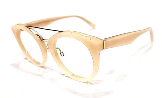 Warby Parker Winnie 6670 Cream Gold Round Cat Eyes  display picture 3