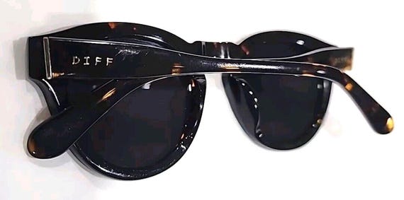 Diff Eyewear Dime II Dark Tortoise Gray Round Pol… - image 5