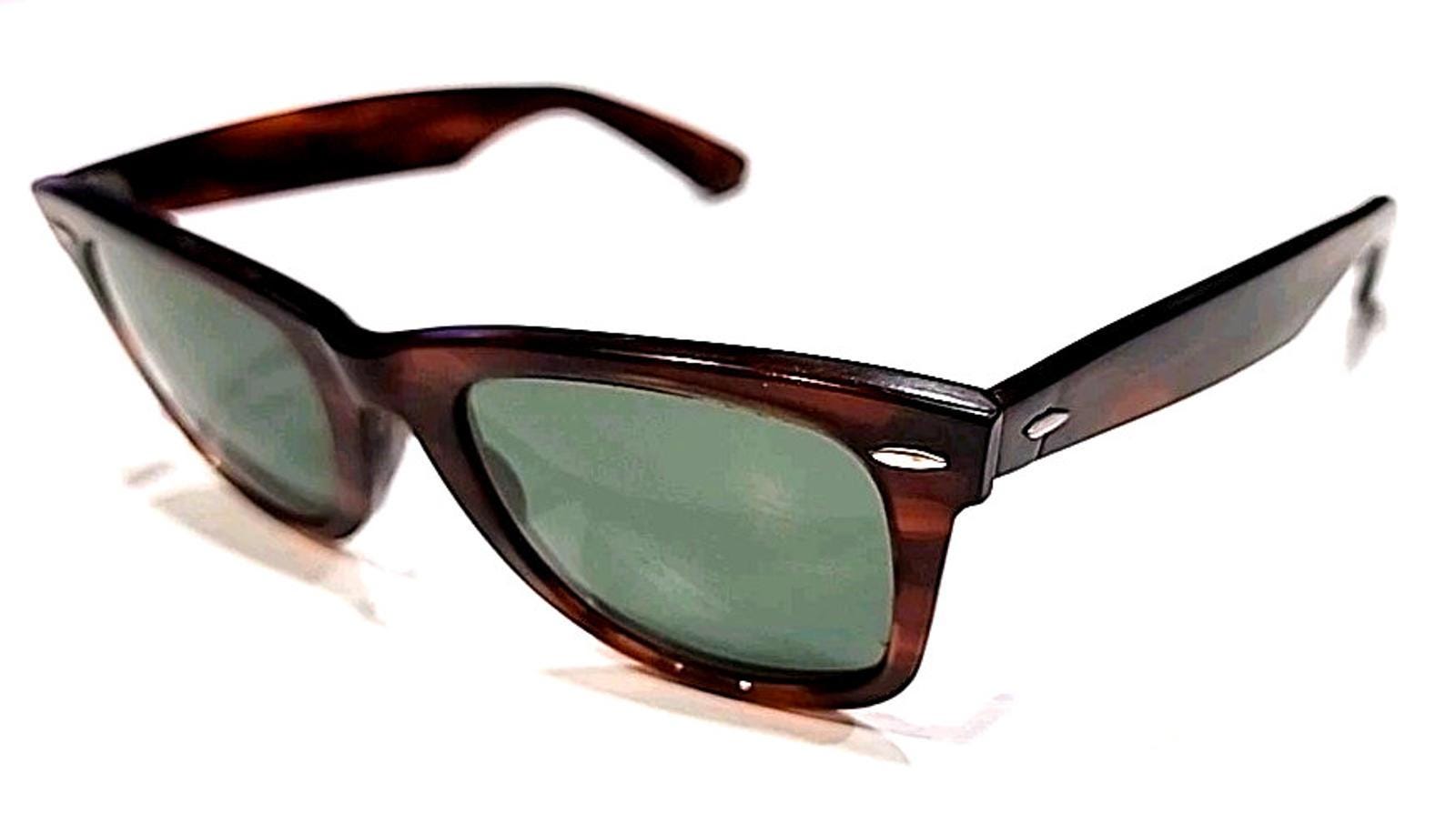Vintage B&L Ray Ban Wayfarer BL5022 Frames ONLY Vintage Ray Ban B&L Wayfarer 50mm 22mm Mock Tortoise G-15  main image 4