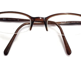 Ray Ban RB7005 2107 Brown Half Rim Eyeglasses Frame 48-19 135