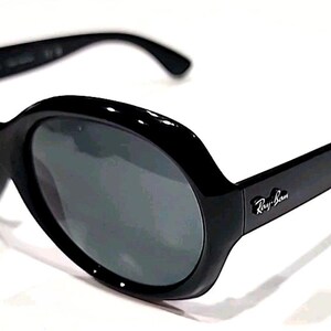 New Ray-Ban Black Oversized Round Sunglasses (RB4191) Ray-Ban RB4191 601/71 Sunglasses Oversized Black 57-19-135  main image 3