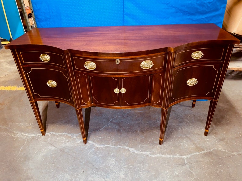 Vintage Baker Furniture Hepplewhite Mahogany Bow Front Etsy