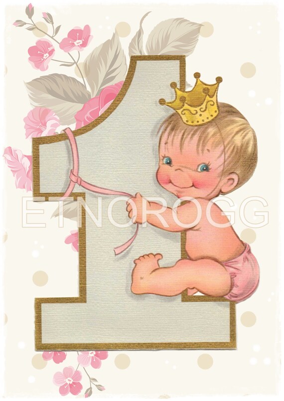 Premiere Carte Danniversaire Numerique Retro Bebe Fille Etsy Premiere Carte Danniversaire Numerique Retro Bebe Fille Etsy
