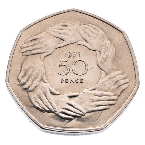 1973 50p coin (fifty pence piece) in good MINT condition, ideal gift  - Dad, Grandad, Mum, Grandma