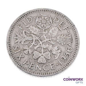 1956 Lucky Sixpence Coin Great Britain - Queen Elizabeth II - Perfect for Birthdays, Anniversary, Craft or Jewelry - Mum, Dad, Daughter, Son