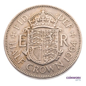 1964 Halfcrown Coin Great Britain UK Queen Elizabeth II, Perfect for Birthdays , Anniversary or Craft and Jewellery