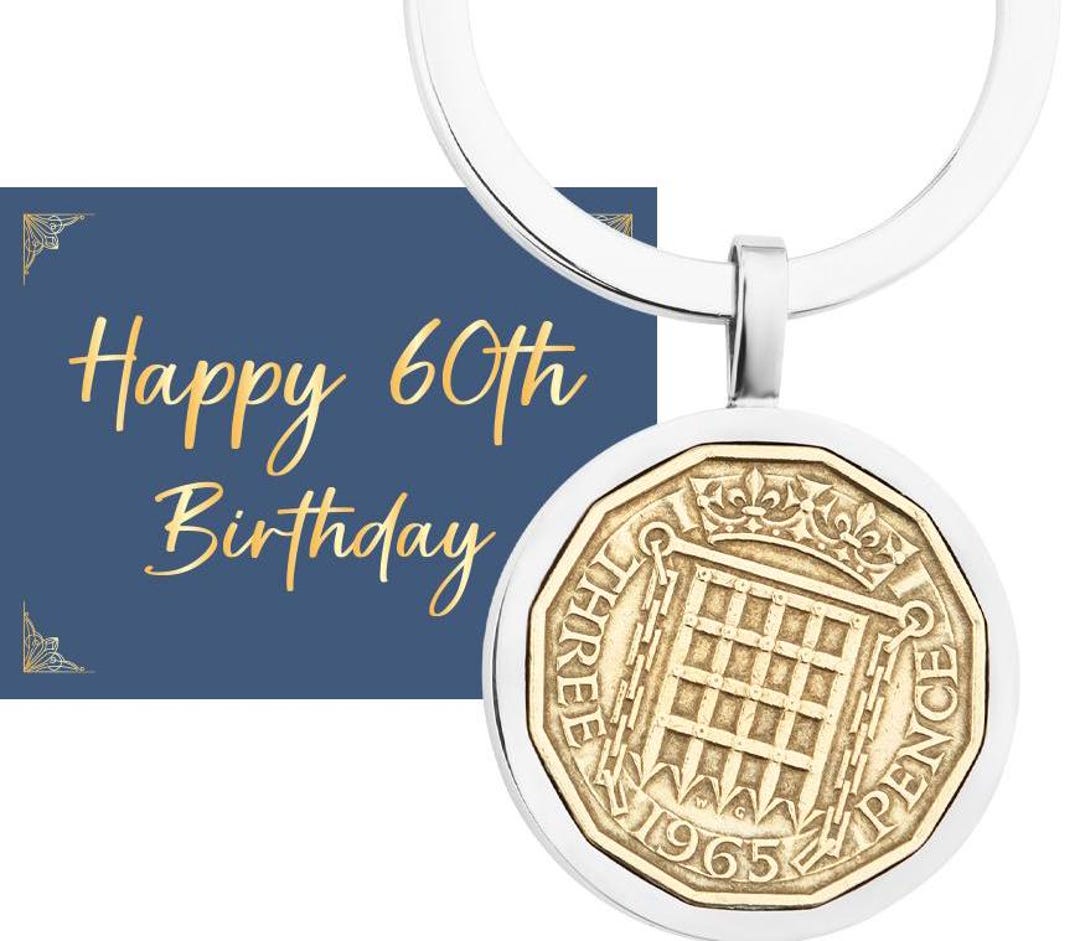 1965 Lucky Sxpence Con Keyrng 60th Brthday Gft Deas For 60 Year - Foto 8
