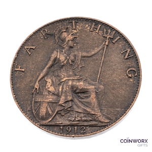 1912 Farthing-munt: Britse Britannia, King George V