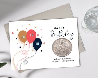 18th Birthday Card / gift - Year of Birth: 2005 Lucky Sixpence- for inside birthday greetings card! Brother, Son, Sister, Daughter or friend