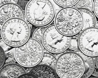 Bulk British Sixpence Coins, POLISHED, Best Quality, Birthday Gift, JOB LOT, Ideal for Wedding Favours - Pick quantity