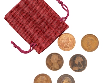 Beginner Coin Collection for Christmas Stocking Filler - Dad, Son, Grandson - Lucky British Penny (6 Monarch Heads - Pennies)