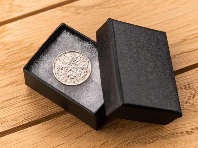 60th Birthday Gift 1964 Lucky Sixpence Coin Great Britain Queen Elizabeth II Perfect for Birthdays, Craft Mum, Dad, Grandma Polished & Boxed