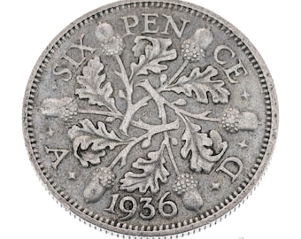 70th Birthday Polished 1955 Lucky Sixpence & Four Leaf Clover Gift For