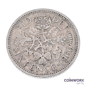 1960 Lucky Sixpence Coin Great Britain - Queen Elizabeth II - Perfect for Birthdays, Anniversary, Craft or Jewelry - Mum, Dad, Daughter, Son