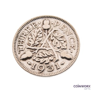 1931 Silver Threepence Coin Great Britain 50% Silver - George V - Perfect for Birthdays, Craft -  Grandma, Grandad