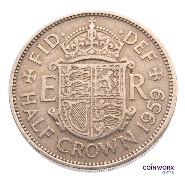 1959 Halfcrown Coin Great Britain UK Queen Elizabeth II, Perfect for Birthdays , Anniversary or Craft and Jewellery