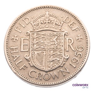 1956 Halfcrown Coin Great Britain UK Queen Elizabeth II, Perfect for Birthdays , Anniversary or Craft and Jewellery