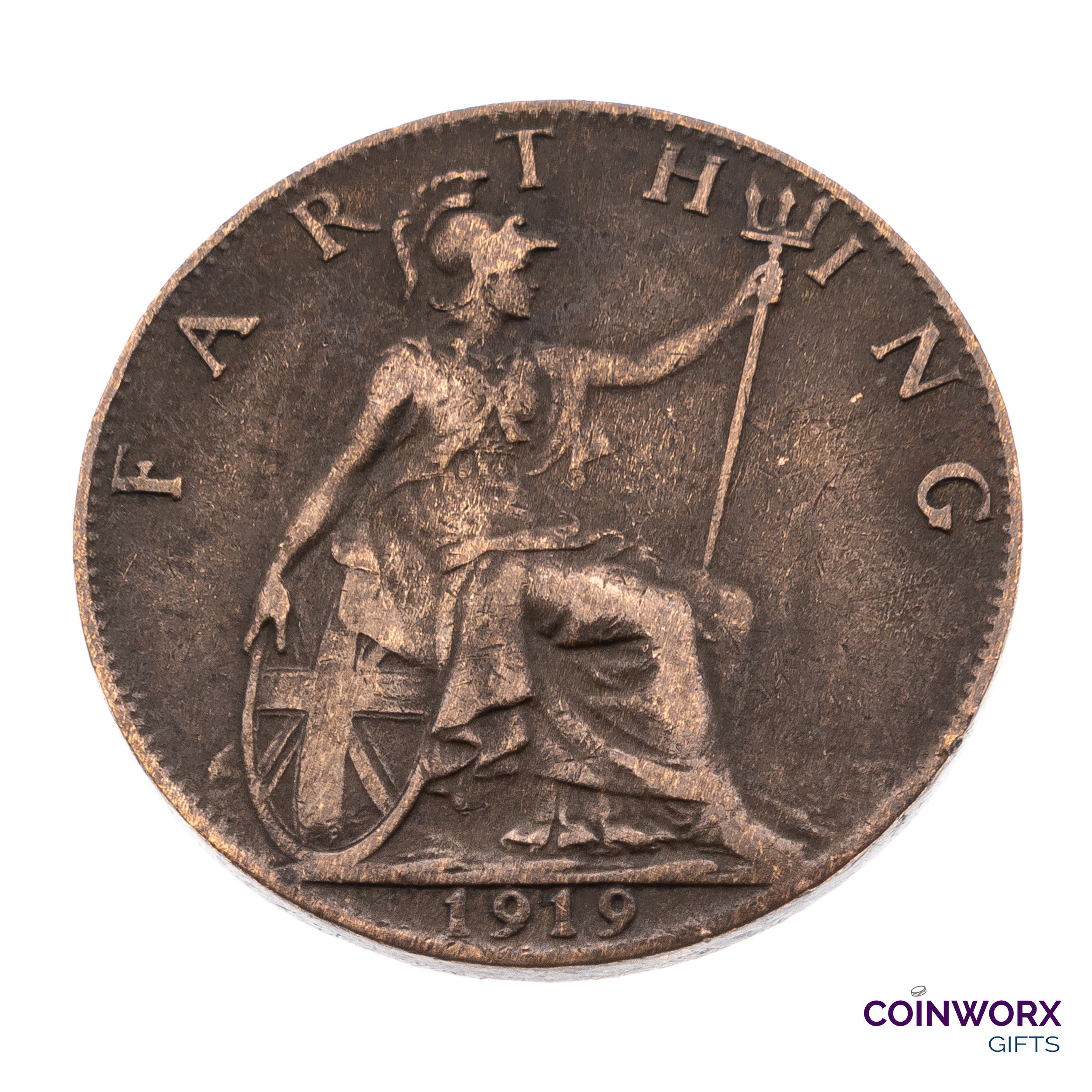 1919年ファーシングコイン：ジョージ5世ブリタニア銅貨 - Etsy 日本