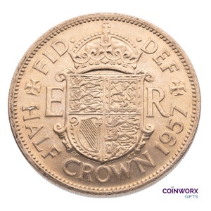 1957 Halfcrown Coin Great Britain UK Queen Elizabeth II, Perfect for Birthdays , Anniversary or Craft and Jewellery