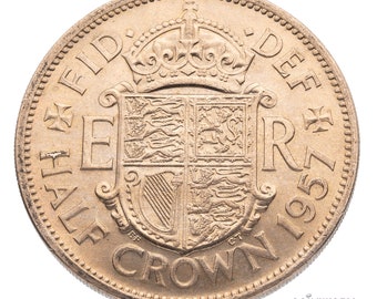 1957 Halfcrown Coin Great Britain UK Queen Elizabeth II, Perfect for Birthdays , Anniversary or Craft and Jewellery