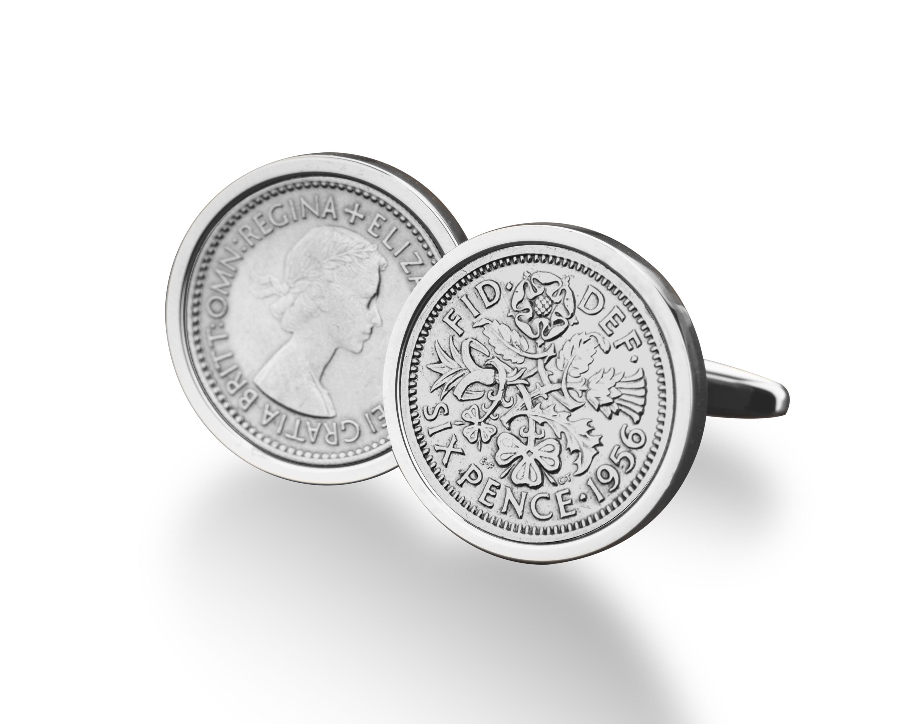 Boutons De Manchettes Anciens En Argent Or Monogramme - Vintage Années 1900