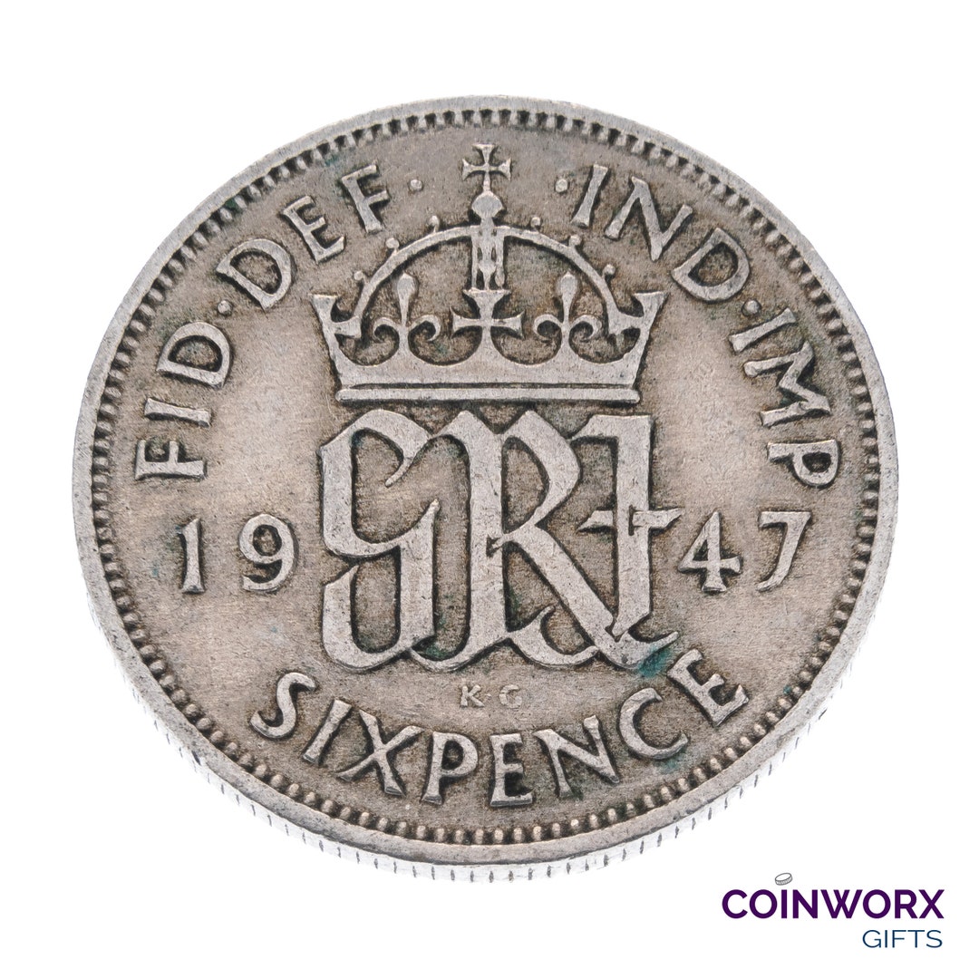 1947 Lucky Sixpence Coin Great Britain - George VI - Perfect for