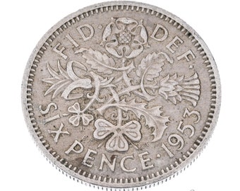 70th Birthday - 1954 Lucky Sixpence Coin Great Britain - Queen Elizabeth II - Perfect for Birthdays - Mum, Dad, Granddad, Grandma