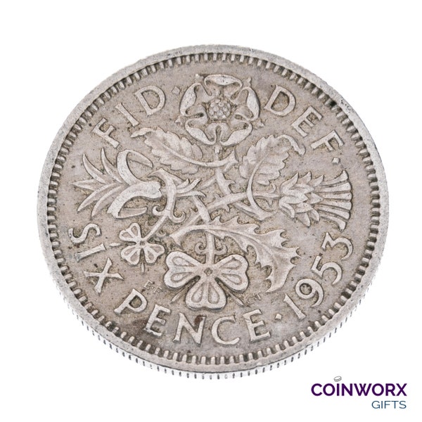 70th Birthday - 1954 Lucky Sixpence Coin Great Britain - Queen Elizabeth II - Perfect for Birthdays - Mum, Dad, Granddad, Grandma