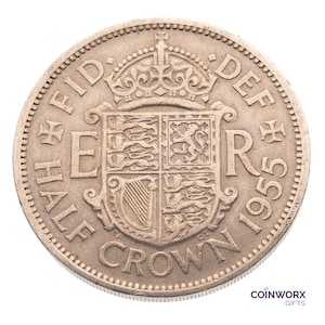 1955 Halfcrown Coin Great Britain UK Queen Elizabeth II, Perfect for Birthdays , Anniversary or Craft and Jewellery