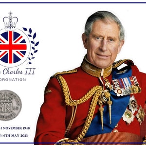 King Charles III Coronation Coin Commemorative Memorabilia Souvenir Born 1948  and Crowned 2023 - gift for celebrating the Coronation