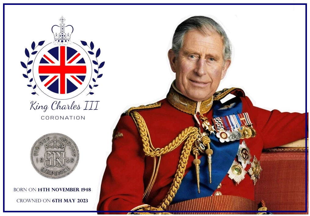 King Charles III Coronation Coin Commemorative Memorabilia Souvenir Born 1948  and Crowned 2023 - gift for celebrating the Coronation