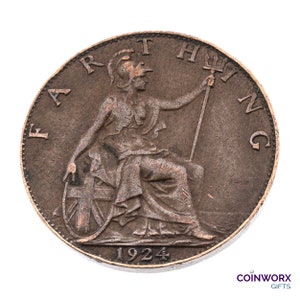 100.o cumpleaños - Moneda de 1924 con Britannia del rey Jorge V del Reino Unido - Gran Bretaña Perfecta para cumpleaños, aniversario