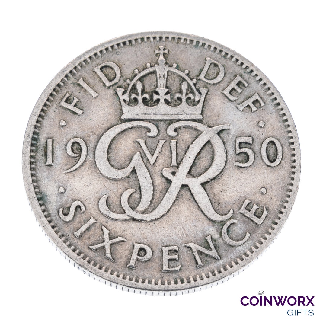 1950年 ラッキー 6ペンス コイン イギリス - ジョージ6世 - 誕生日